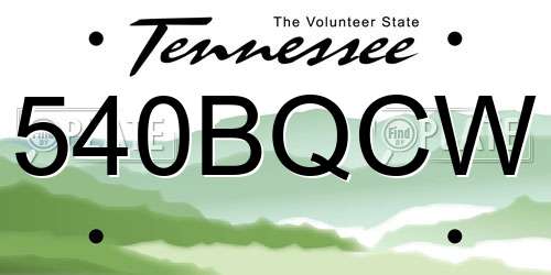 540BQCW Tennessee License Plate