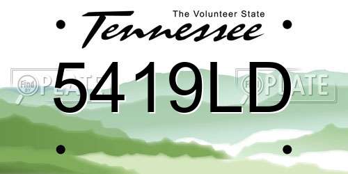 5419LD Tennessee License Plate