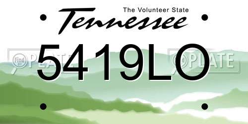 5419LO Tennessee License Plate