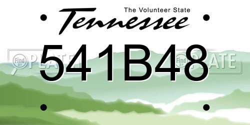 541B48 Tennessee License Plate