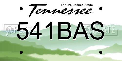541BAS Tennessee License Plate