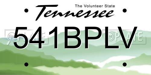 541BPLV Tennessee License Plate