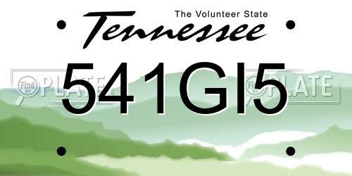 541GI5 Tennessee License Plate