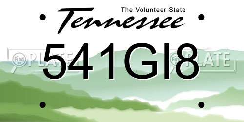 541GI8 Tennessee License Plate