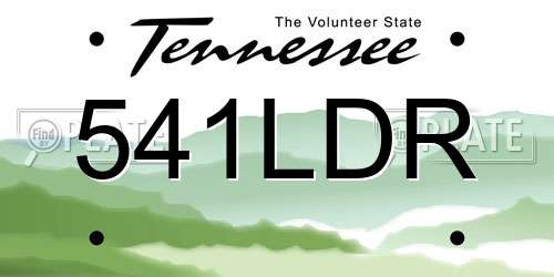 541LDR Tennessee License Plate