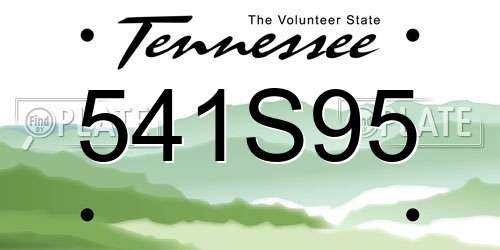 541S95 Tennessee License Plate