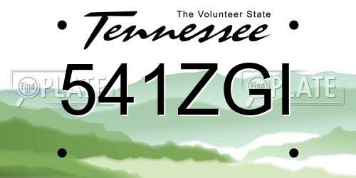 541ZGI Tennessee License Plate
