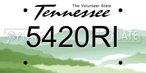5420RI Tennessee License Plate