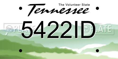 5422ID Tennessee License Plate