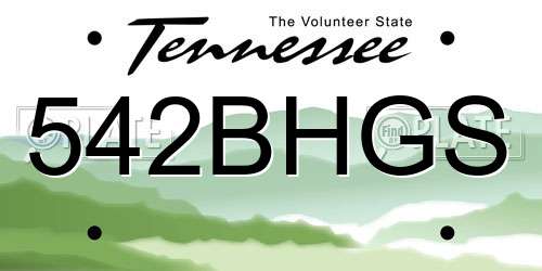542BHGS Tennessee License Plate