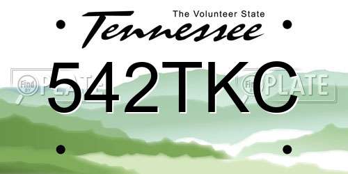 542TKC Tennessee License Plate