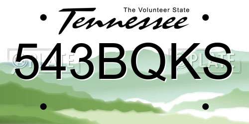 543BQKS Tennessee License Plate
