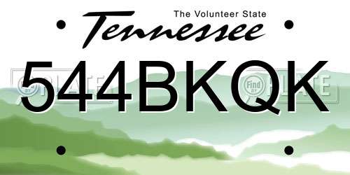 544BKQK Tennessee License Plate