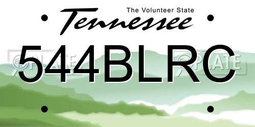 544BLRC Tennessee License Plate