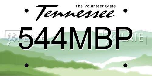 544MBP Tennessee License Plate