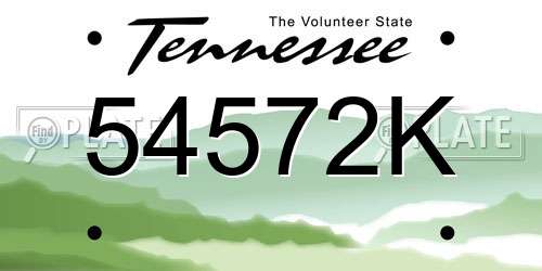 54572K Tennessee License Plate
