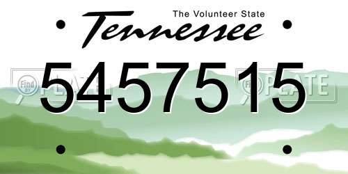 5457515 Tennessee License Plate