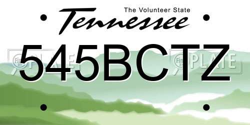 545BCTZ Tennessee License Plate