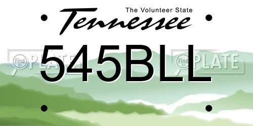545BLL Tennessee License Plate