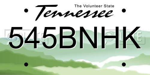 545BNHK Tennessee License Plate
