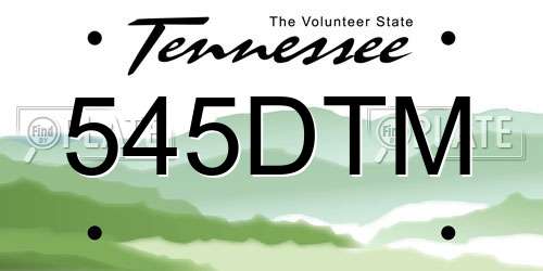 545DTM Tennessee License Plate
