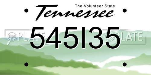 545I35 Tennessee License Plate