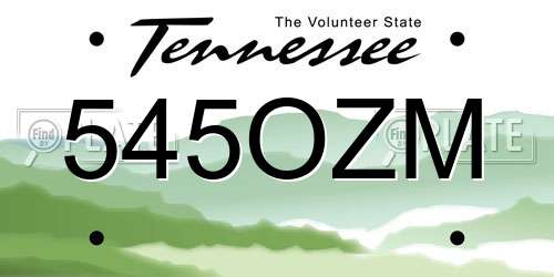 545OZM Tennessee License Plate