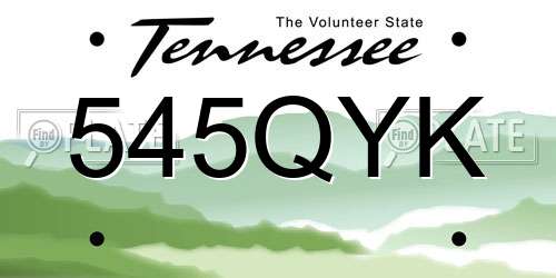 545QYK Tennessee License Plate