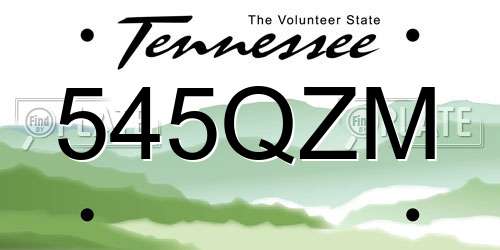 545QZM Tennessee License Plate