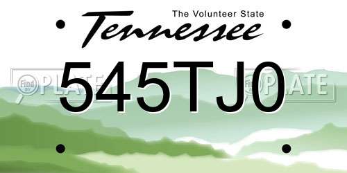 545TJ0 Tennessee License Plate