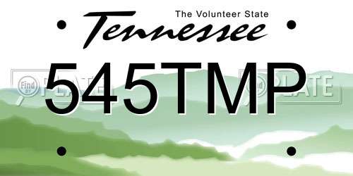 545TMP Tennessee License Plate