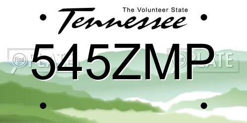 545ZMP Tennessee License Plate