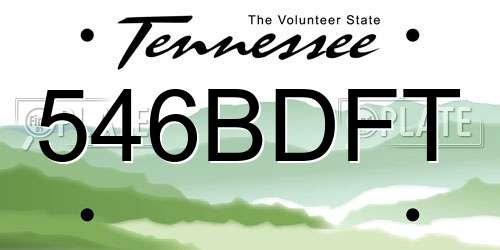 546BDFT Tennessee License Plate