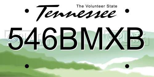 546BMXB Tennessee License Plate