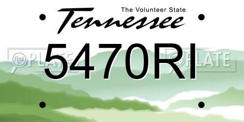 5470RI Tennessee License Plate