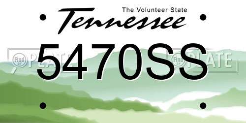5470SS Tennessee License Plate