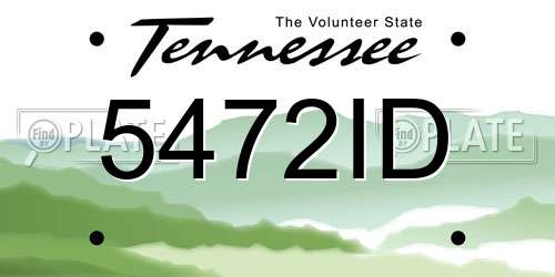 5472ID Tennessee License Plate