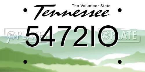 5472IO Tennessee License Plate