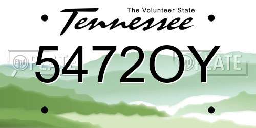5472OY Tennessee License Plate
