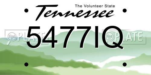5477IQ Tennessee License Plate