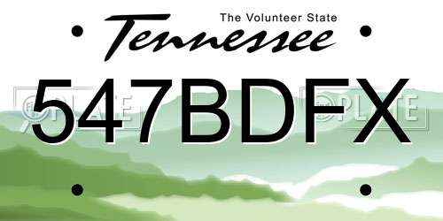 547BDFX Tennessee License Plate