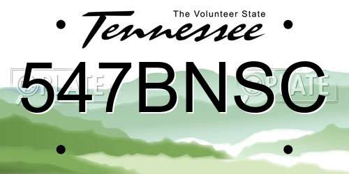 547BNSC Tennessee License Plate