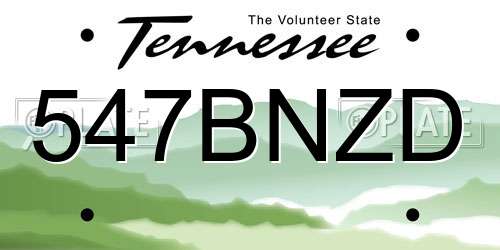 547BNZD Tennessee License Plate