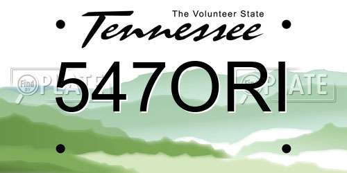547ORI Tennessee License Plate