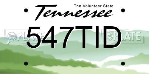 547TID Tennessee License Plate