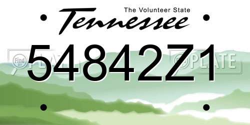 54842Z1 Tennessee License Plate