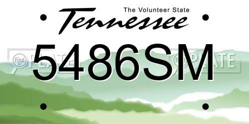 5486SM Tennessee License Plate