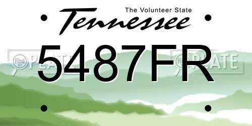 5487FR Tennessee License Plate