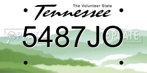 5487JO Tennessee License Plate