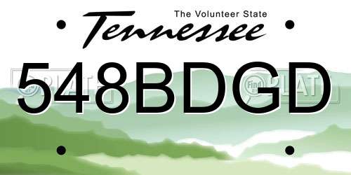 548BDGD Tennessee License Plate